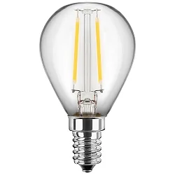LED Filament Lyskilde dråbeformet G45 E14, 1W, 80lm, 2700K varmhvid, 300°, Glas klar
