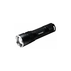 Blulaxa® LED lommelygte, Belysning rækkevidde 100m, IP54, 6W 6500K 400lm, 3 skiftetrin, Signal blinkende tilstand, sort