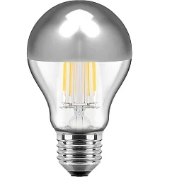 LED Lyskilde pæreformet, 7W, E27, 645lm, 2700K, glas klar med sølv spejlhoved