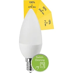 LED lyskilde SMD SWITCH DIM C35 C35 E14 4,9W 470lm 2700K 200° CRI >80 dæmpbar
