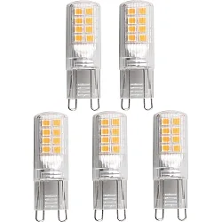 Pin-base lampe sæt med 5 G9 2,6W 320lm 3000K 300° 