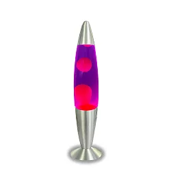 LED-lavalampe IP20, lilla, pink, sølv 