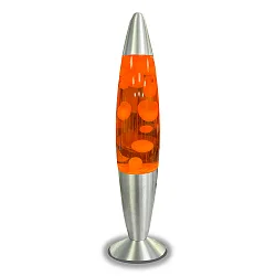 LED-lavalampe IP20, orange, sølv, hvid 