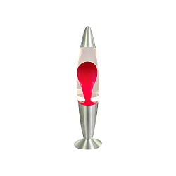 LED-lavalampe IP20, klar, rød, sølv 