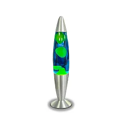 LED-lavalampe IP20, blå, gul, sølv 