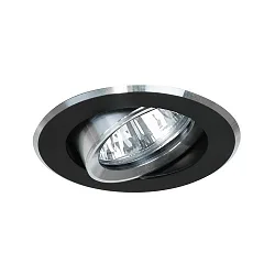 Downlight rund, svingbar GX5,3 IP20, aluminium, sort dæmpbar