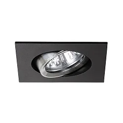 Downlight svingbar, firkantet GX5,3 IP20, aluminium, sort dæmpbar