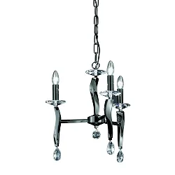 Pendel GIRATA 3-flammer E14 IP20, sort chrom dæmpbar