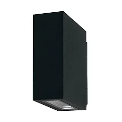 Outdoor LED wall luminaire, IP54, Up/Down, 230V, 2x5W 3000K 650lm 60°, structured graphite