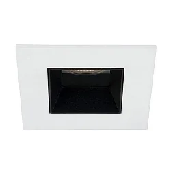 Recessed LED downlight ALTERO, IP44, square, 8.3 x 8.3cm, changeable cover, 500mA, 9.2W 4000K 840lm 33°, white / black