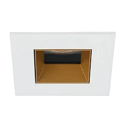 Recessed LED downlight ALTERO, IP44, square, 8.3 x 8.3cm, changeable cover, 500mA, 9.2W 4000K 840lm 33°, white / gold