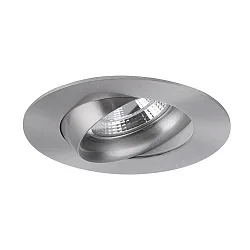 Recessed LED spot INDIWO83, IP44, round, Ø 9.5cm, Plug&Play 350mA, 5.5W 3000K 550lm 36°, swivelling 30°, matt nickel