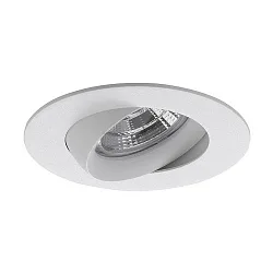 Recessed LED spot INDIWO83, IP44, round, Ø 9.5cm, Plug&Play 350mA, 5.5W 3000K 550lm 36°, swivelling 30°, structured white