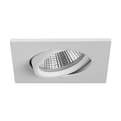 Recessed LED spot INDIWO68, IP20, cover square, 8 x 8cm, Plug&Play 350mA, 5.5W 3000K 550lm 36°, swivelling 15°