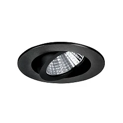Indbygningslampe IP65, blank, sort, gennemsigtig  6W 650lm 3000K 20-40° 20-40° CRI 80-89