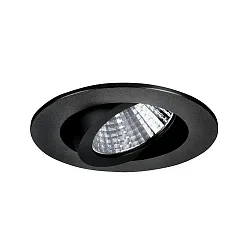 Recessed LED spot, IP20, round, Ø 8.2cm, Plug&Play 350mA, 7W 4000K 770lm 38°, swivelling 30°, black