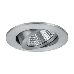 Recessed LED spot, IP20, round, Ø 8.2cm, Plug&Play 350mA, 7W 4000K 770lm 38°, swivelling 30°, matt alu
