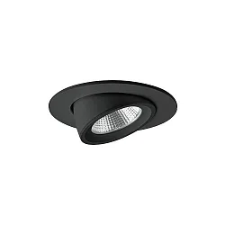 Indbygnings loftlampe KARYL svingbar, drejelig, direkte IP20, sort dæmpbar