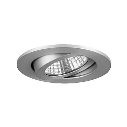Recessed outdoor LED spot dim2warm, IP65, Ø 8.2cm, Plug&Play 350mA, 12W 1800-3000K 900lm 38°, swivelling 30°, matt alu