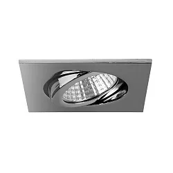 Recessed outdoor LED spot dim2warm, IP65, 8.2 x 8.2cm, Plug&Play 350mA, 6W 1800-3000K 460lm 38°, swivelling 30°, chrome