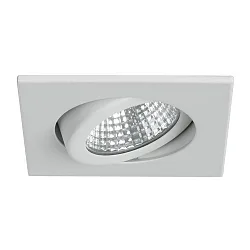 Recessed outdoor LED spot dim2warm, IP65, 8.2 x 8.2cm, Plug&Play 350mA, 12W 1800-3000K 900lm 38°, swivelling 30°, white