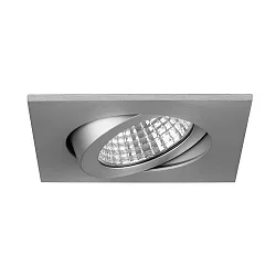 Recessed outdoor LED spot dim2warm, IP65, 8.2 x 8.2cm, Plug&Play 350mA, 12W 1800-3000K 900lm 38°, swivelling 30°, matt alu