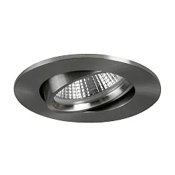 Indbygningslampe INDIWO68-R DTW 350MA P&P rund, svingbar, Dim-To-Warm IP20, nikkel mat dæmpbar 6W 430lm 1800-3000K 36° CRI >95