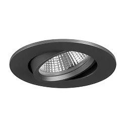 Indbygningslampe INDIWO68-R DTW 350MA P&P rund, svingbar, Dim-To-Warm IP20, mat, titan dæmpbar 6W 430lm 1800-3000K 36° CRI >95