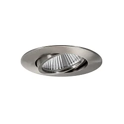 Indbygningslampe BIG65 rund, svingbar LED IP65, nikkel mat dæmpbar 8W 730lm 3000K 20-40° 20-40° CRI 80-89