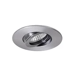Indbygningslampe EXPAND GX5.3 rund, svingbar IP20, aluminium børstet, mat dæmpbar