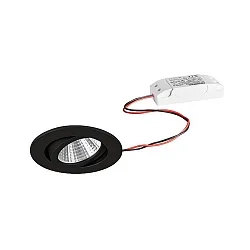 Indbygningslampe IP65, blank, sort, gennemsigtig 6W 650lm 3000K 20-40° 20-40° CRI 80-89