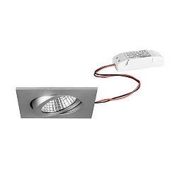 Udendørs indbygningslampe svingbar, firkantet IP65, aluminum mat