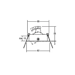 Downlight rund, svingbar GU10 IP20, rustfrit stål dæmpbar
