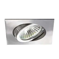 Downlight svingbar, firkantet GU10 IP20, rustfrit stål dæmpbar