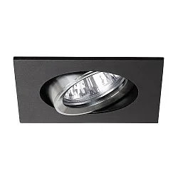 Downlight svingbar, firkantet GU10 IP20, aluminium, sort dæmpbar