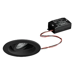 Indbygget spotlys TIRRELDEEP LED ON-OFF rund, svingbar, til VDU-arbejdsstation, omskiftelig, gå tilbage LED IP20, sort