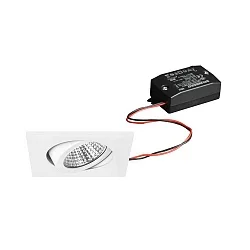 recessed luminaire swivelling IP20, white 6W 640lm 3000K 20-40° 20-40° CRI 80-89