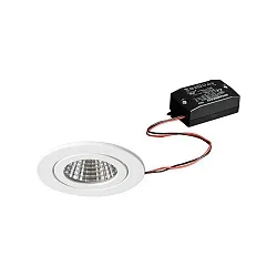 Indbygningslampe, blank, hvid dæmpbar 6W 680lm 3000K 20-40° 20-40° CRI 80-89