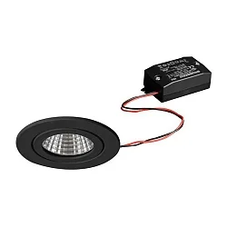 Indbygningslampe ITANSA R BB15 rund, stiv, omskiftelig LED IP54, sort 6W 680lm 3000K 20-40° 20-40° CRI 80-89