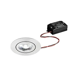 Indbygningslampe IP20, blank, gennemsigtig dæmpbar 6W 700lm 3000K 20-40° 20-40° CRI 80-89