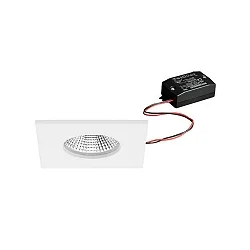 downlight BB21 square, rigid, built-in version, switchable IP65, powder coated, white matt