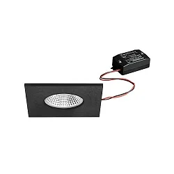 downlight BB21 square, rigid, built-in version, switchable IP65, powder coated, black matt
