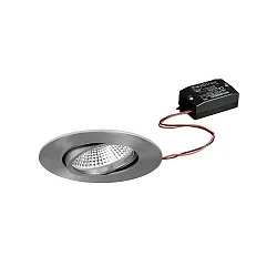recessed luminaire BB23 round, swivelling, switchable IP65, nickel 7W 620lm 3000K 36° 36° CRI >80