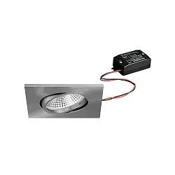 recessed luminaire BB25 square, swivelling, switchable IP65, nickel 7W 620lm 3000K 36° 36° CRI >80