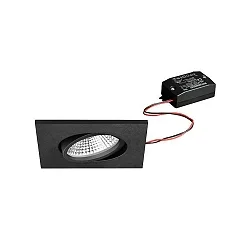 recessed luminaire BB25 square, swivelling, switchable IP65, powder coated, black 7W 620lm 3000K 36° 36° CRI >80