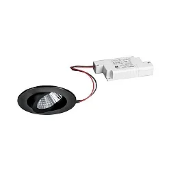 Indbygningslampe IP65, blank, sort, gennemsigtig 6W 650lm 3000K 20-40° 20-40° CRI 80-89