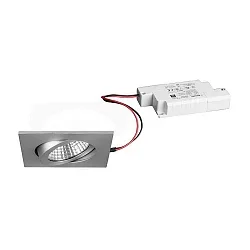 Downlight firkantet, dæmpbar IP65, aluminum mat dæmpbar