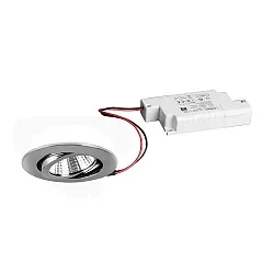 Recessed LED spot set BB03 incl. converter, IP20, round, 230V, 6W 3000K 640lm 38°, swivelling 30°, dimmable, chrome