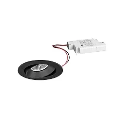 Indbygningslampe IP20, blank, sort dæmpbar 7W 680lm 3000K 20-40° 20-40° CRI 80-89