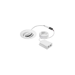 recessed luminaire ABACO ROUND PHASE swivelling IP44, white matt dimmable 8W 1010lm 3000K 36° 36° CRI 82